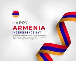 feliz dia da independência da armênia 21 de setembro ilustração vetorial de celebração. modelo para cartaz, banner, publicidade, cartão de felicitações ou elemento de design de impressão vetor