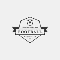 inspiração de design de logotipo de emblema retrô vintage de campeonato de futebol de futebol vetor