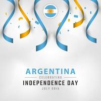 feliz dia da independência argentina 9 de julho celebração ilustração vetorial de design. modelo para cartaz, banner, publicidade, cartão de felicitações ou elemento de design de impressão vetor