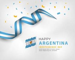 feliz dia da independência argentina 9 de julho celebração ilustração vetorial de design. modelo para cartaz, banner, publicidade, cartão de felicitações ou elemento de design de impressão vetor