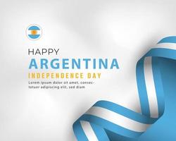 feliz dia da independência argentina 9 de julho celebração ilustração vetorial de design. modelo para cartaz, banner, publicidade, cartão de felicitações ou elemento de design de impressão vetor