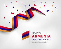 feliz dia da independência da armênia 21 de setembro ilustração vetorial de celebração. modelo para cartaz, banner, publicidade, cartão de felicitações ou elemento de design de impressão