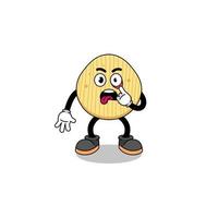ilustração de personagem de batata frita com língua de fora vetor