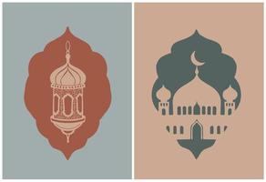 eid al adha. lanternas árabes islâmicas. vetor. vetor