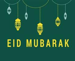 eid mubarak design abstrato ilustração vetorial amarelo e verde vetor