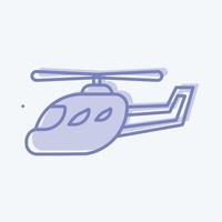 helicóptero de ícone. apropriado para o símbolo de educação. estilo de dois tons. design simples editável. vetor de modelo de design. ilustração simples