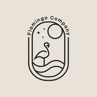 design de modelo de vetor de logotipo de arte de linha flamingo para sua empresa ou negócio