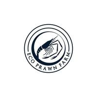 design de logotipo de camarão ecológico para sua empresa ou negócio vetor
