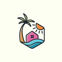 design de logotipo de casa tropical moderna para sua empresa ou negócio vetor