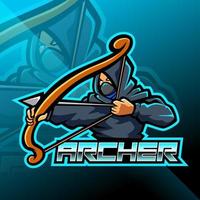 design do logotipo do mascote archer esport vetor