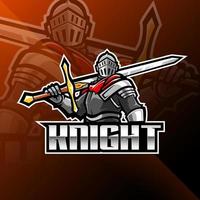 design do logotipo do mascote knight esport
