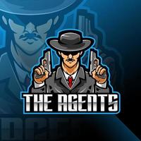 design de jogos de logotipo do mascote mafia esport vetor