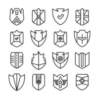 ilustração vetorial de conjunto de ícones de escudo vetor