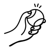 bola na mão, doodle ícone do jogador vetor