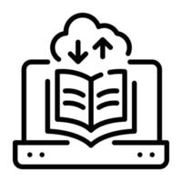 um ícone de vetor de doodle de livro de nuvem
