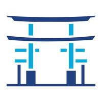 ícone de duas cores do glifo do portão torii vetor