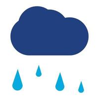 ícone de duas cores de glifo de nuvens chuvosas vetor