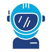 ícone de duas cores de glifo de capacete de astronauta vetor