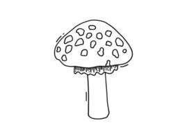 ícone de doodle agárico desenhado à mão. cogumelo amanita. agárico venenoso de cogumelo venenoso. doodle desenhado à mão. vetor