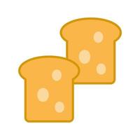 ícone multicolorido plano de pão vetor