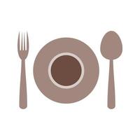 ícone multicolorido do prato de jantar vetor