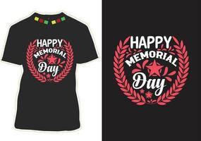design de camiseta feliz dia do memorial vetor
