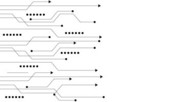 placa de circuito de linha preta sobre fundo branco. vetor