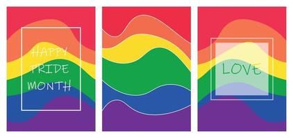 cartão de logotipo de mês de orgulho com símbolo de orgulho de arco-íris background.banner bandeira, lgbt, minorias sexuais, gays e lesbians.designer sinal, logotipo, ilustração icon.vector. vetor