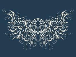 desenho vetorial de tatuagem abstrata de asas de anjo grátis vetor