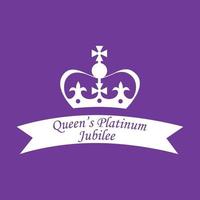 a celebração do jubileu de platina da rainha. coroa da rainha. 1952-2022. design para banner, pôster, cartão, impressão, mídia social. ilustração vetorial. vetor