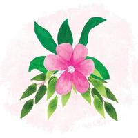 aquarela bela natureza floral design com fundo de folha pro vetor de download