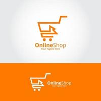 modelo de design de logotipo de loja online. gráfico de vetor de ilustração. perfeito para comércio eletrônico, venda, elemento da web da loja, emblema da empresa.