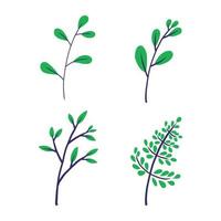 ilustração vetorial de folha verde. símbolo da natureza ecológica. estilo desenhado à mão vetor