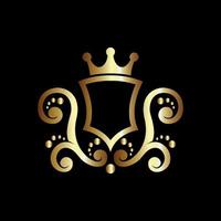 vetor de escudo real de luxo, bom para brasão de armas e emblemas de cavaleiro ou crista de escudo heráldico