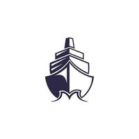 navio vetor logotipo modelo ilustração isolado no fundo branco. imagem do barco. ícone de navio. logotipo do navio para transporte ou indústria de viagens. símbolo do navio.