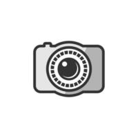ilustração vetorial de câmera. bom para ícone de câmera, fotografia ou indústria de videografia. apartamento simples com estilo de cor cinza vetor