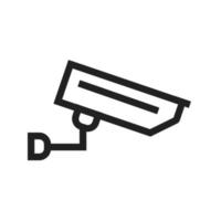 ícone de linha de câmera de segurança vetor
