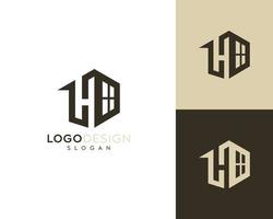 letra abstrata h design de logotipo de ícone de casa, ícone de janela, design de logotipo de vetor de casa