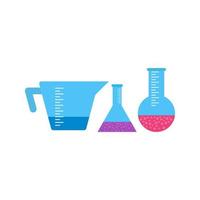 ícone multicolorido plano de equipamento de química vetor