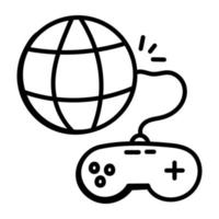 um ícone de doodle de jogos online vetor