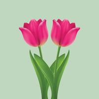 design de flor de tulipa realista em vetor