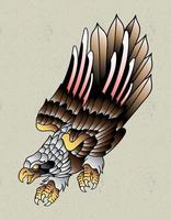 águia neo tradicional tatuagem vetor