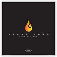 logotipo de chama abstrata modelo elegante premium vetor eps 10