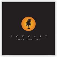 logotipo de podcast de sol modelo elegante premium vetor eps 10