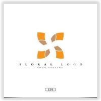 beleza logotipo floral modelo elegante premium vetor eps 10