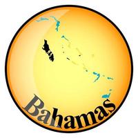 botão laranja com os mapas de imagens das bahamas vetor