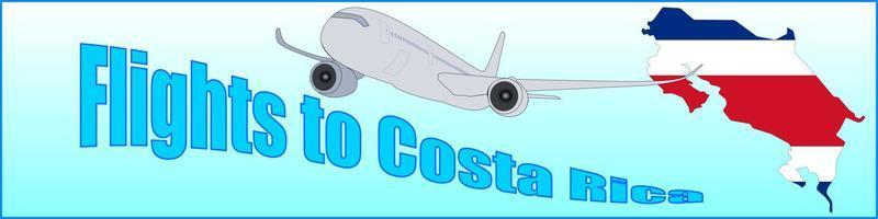 banner com os voos de inscrição para a costa rica vetor