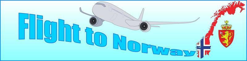 banner com o voo de inscrição para a noruega vetor