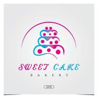logotipo de cupcake logotipo de bolo doce logotipo de loja de bolo logotipo de design de padaria de bolo modelo elegante premium vetor eps 10