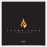 logotipo de chama abstrata modelo elegante premium vetor eps 10